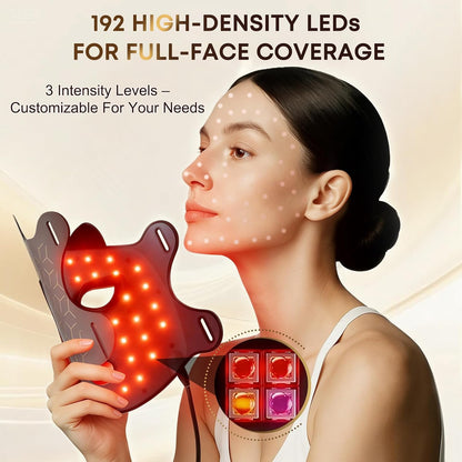 Red Light Therapy Mask for Face, LED Face Mask Light Therapy with Near-Infrared 850Nm, Red Light Mask, USB C Rechargeable Mask for Home Working Travel Yoga