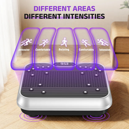 Vibration Plate Exercise Machine Whole Body Workout Vibration Fitness Platform with LCD Display, White