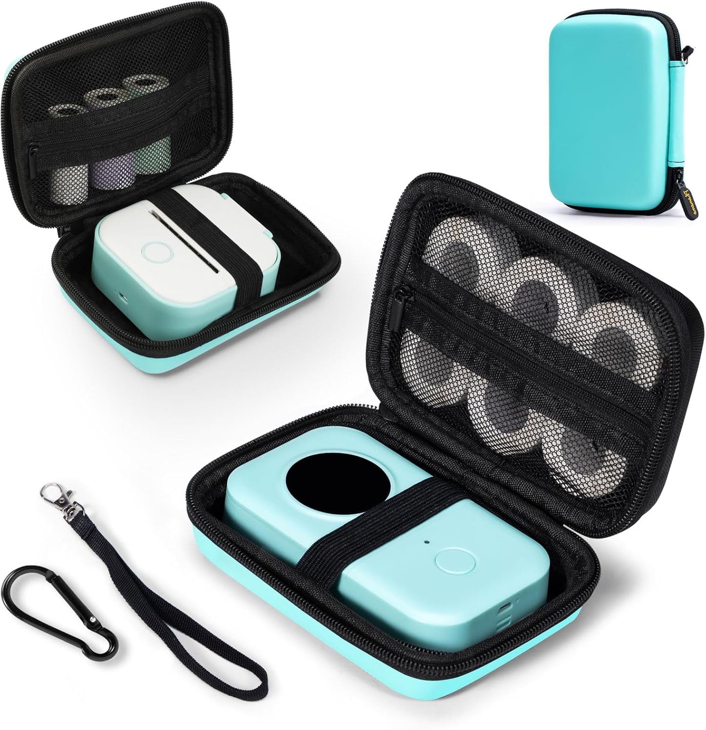 Print Pods Mini Printer and Storage Case - T02 Sticker Printer Portable Thermal Inkless Sticker Maker Machine