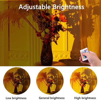 Sunset Lamp Projector Rainbow Projection Lamp Romantic Led Sunset Projection Light for Party Photo Vlog Background Bedroom (16 Colors)