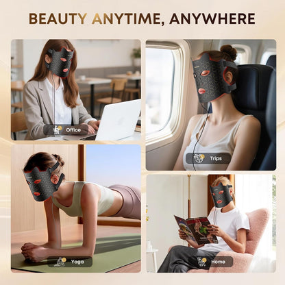 Red Light Therapy Mask for Face, LED Face Mask Light Therapy with Near-Infrared 850Nm, Red Light Mask, USB C Rechargeable Mask for Home Working Travel Yoga